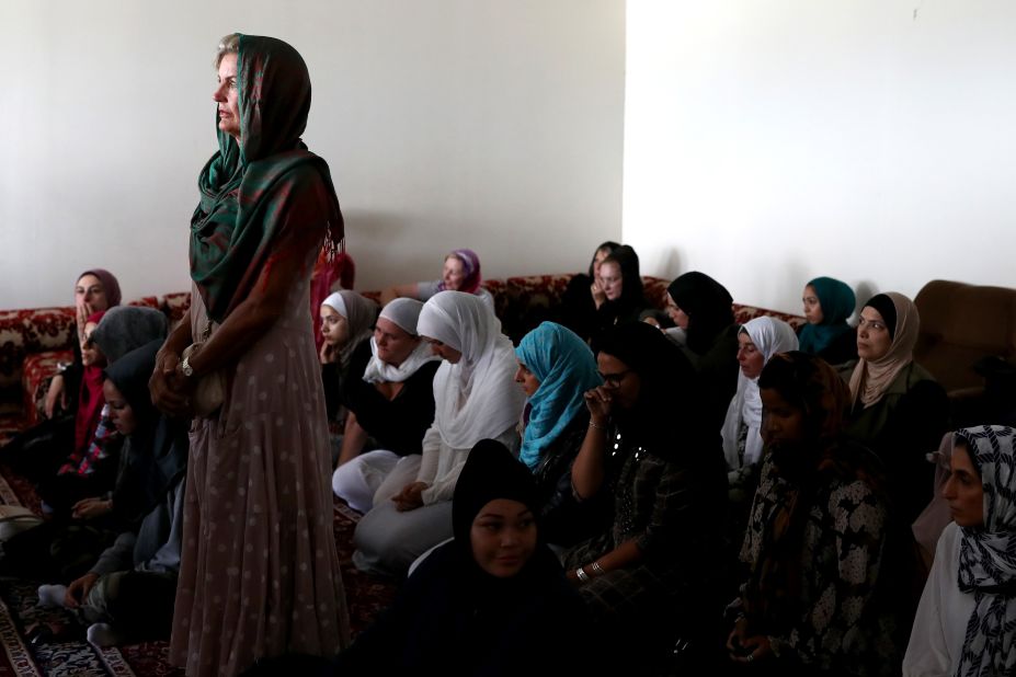 A woman attends Friday prayers at the Ponsonby Masjid Mosque in Auckland, New Zealand. 