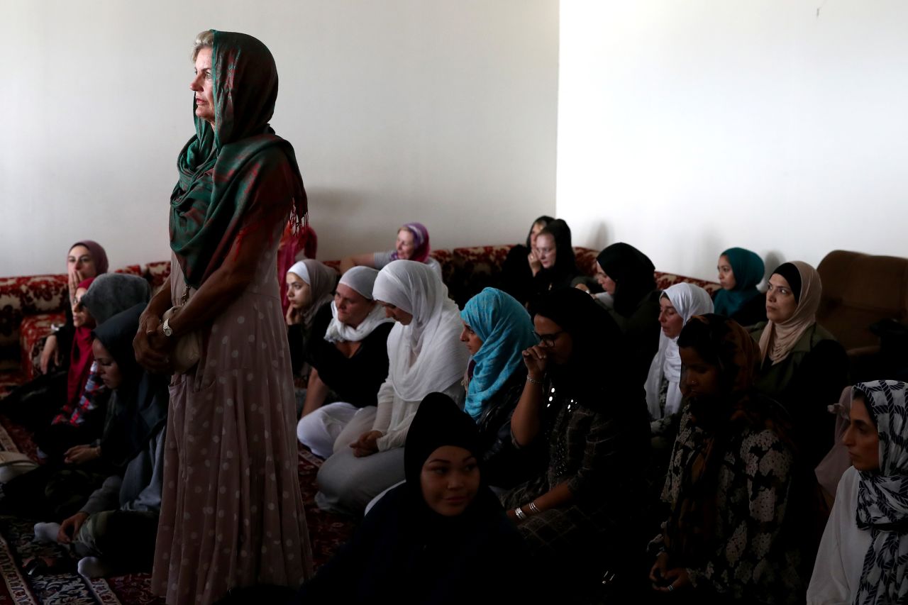 A woman attends Friday prayers at the Ponsonby Masjid Mosque in Auckland, New Zealand.