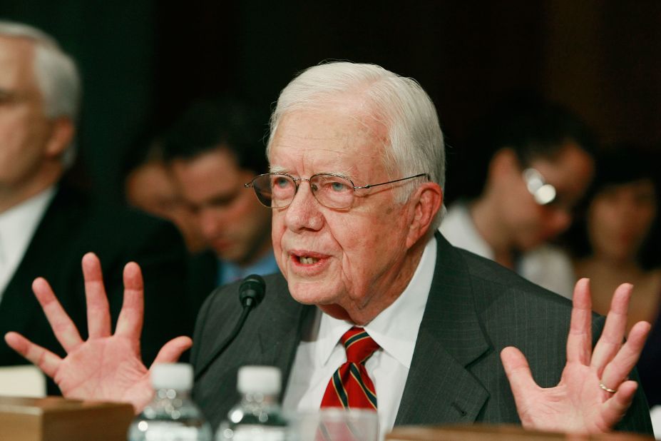 Carter testifies in May 2009 during a Senate Foreign Relations Committee hearing on energy independence and security.