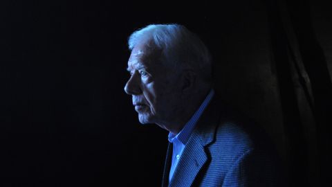 Carter walks out of the Hall of Remembrance at the Yad Vashem Holocaust memorial in Jerusalem in August 2009. The Elders, an independent council of retired world figures, kicked off a visit to Israel and the Palestinian territories in a bid to encourage Middle East peace efforts.