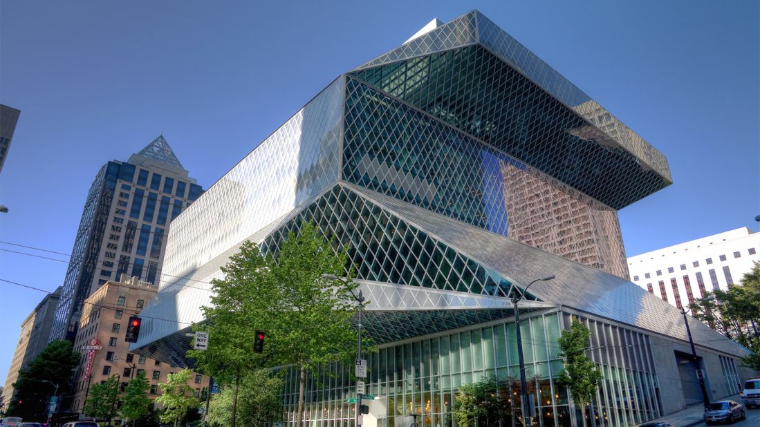 <strong>Seattle Public Library:</strong> Free to visit, this library was designed by Dutch architect Rem Koolhaas.