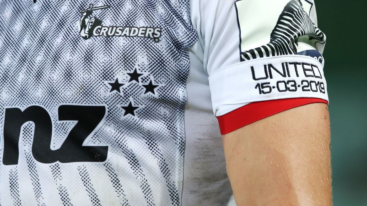 Crusaders players wore an armband in tribute to victims of the Christchurch attack