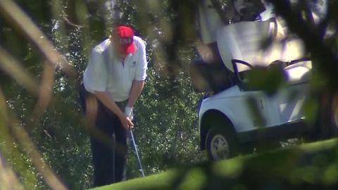 President Trump spent time playing golf at his Florida resort on Saturday.