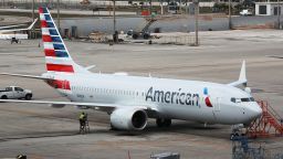 MIAMI, FL - MARCH 14:  A grounded American Airlines Boeing 737 Max 8 is seen parked at Miami International Airport on March 14, 2019 in Miami, Florida. The Federal Aviation Administration grounded the entire United States Boeing 737 Max fleet. (Photo by Joe Raedle/Getty Images)