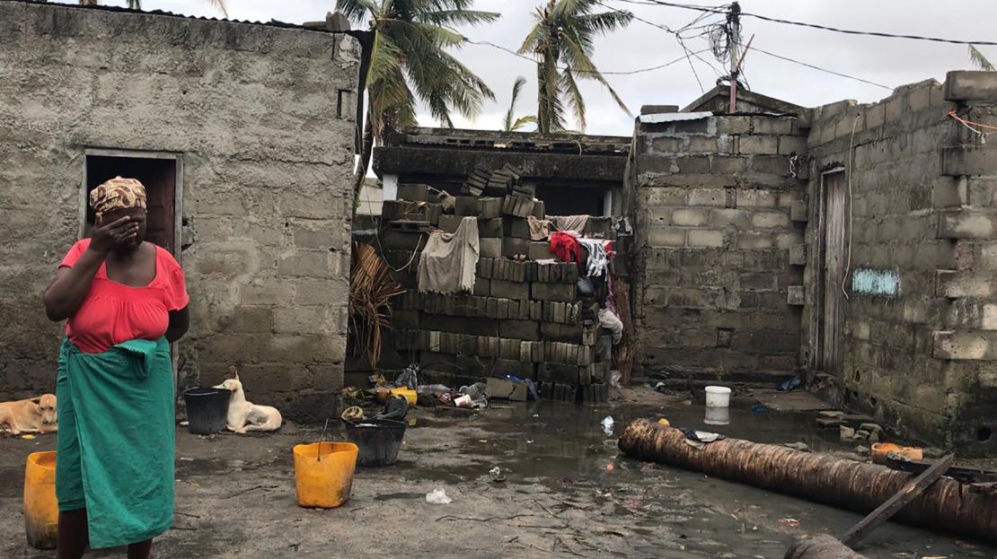 Cyclone Idai flooded this woman's home in the coastal Mozambican city of Beira.