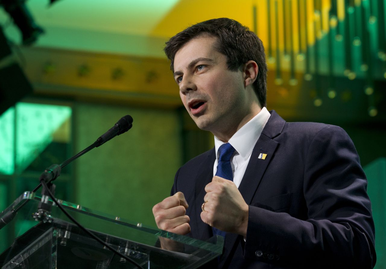 Buttigieg speaks during the US Conference of Mayors in January 2019.