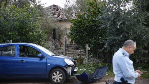 Several people were wounded after the rocket hit the house, authorities said.