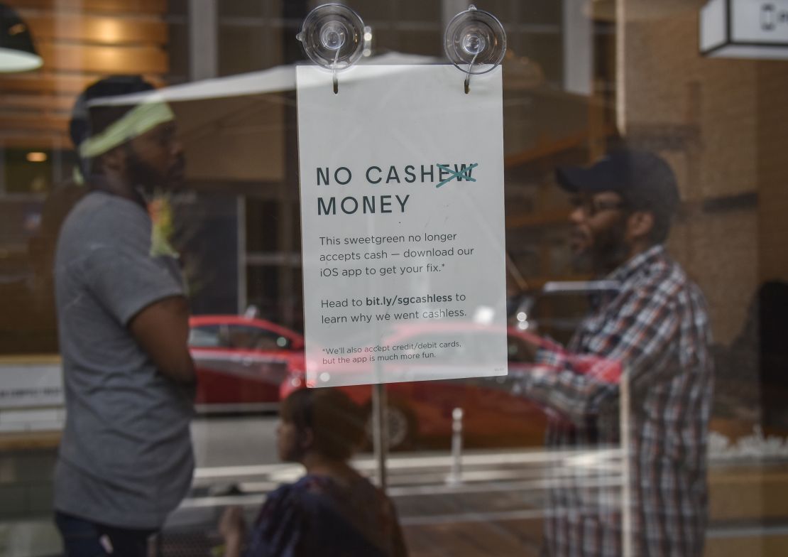 Opponents argue that cashless stores like Sweetgreen exclude low-income residents without credit cards or bank accounts. 