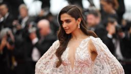 Indian actress Deepika Padukone poses at the Cannes Film Festival on May 10, 2018.