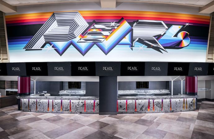 <strong>This theater is hot.</strong> Cutting-edge street art by Argentinian-Spanish artist, Felipe Pantone welcomes visitors to the new-and-improved Pearl Concert Theater. The theater is home to residencies with Billy Idol and Lady Antebellum this year. 