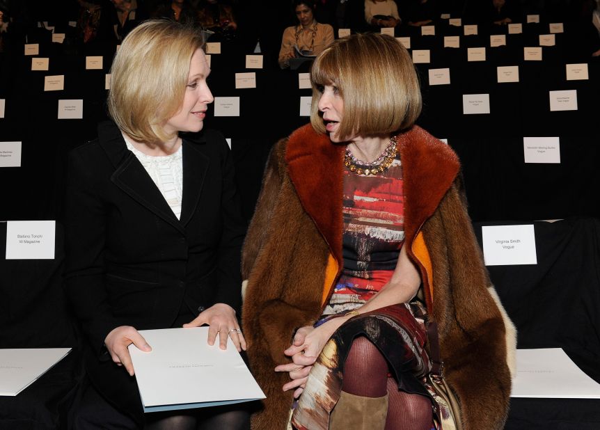 Gillibrand and Vogue editor-in-chief Anna Wintour attend a fashion show in New York in February 2012.