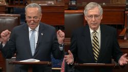 Schumer and McConnell on the Senate floor 3/25.