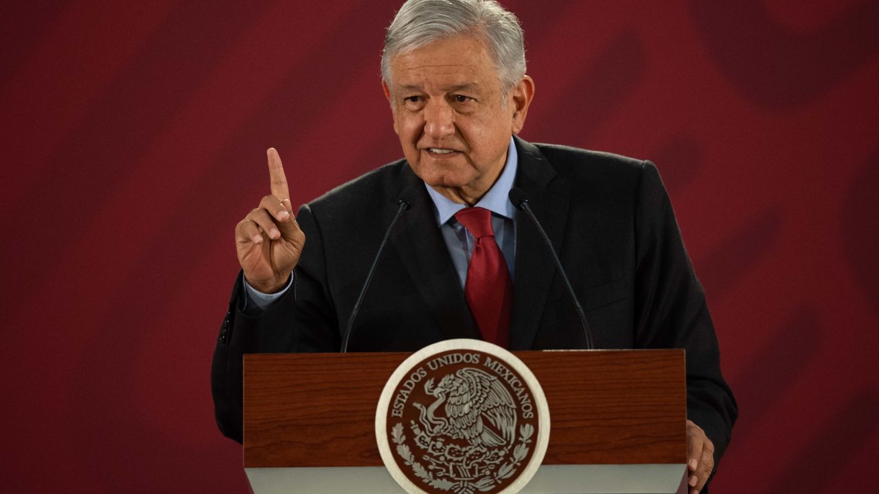 Mexican President Andres Manuel Lopez Obrador speaks during his daily morning press conference on March 26, 2019. 