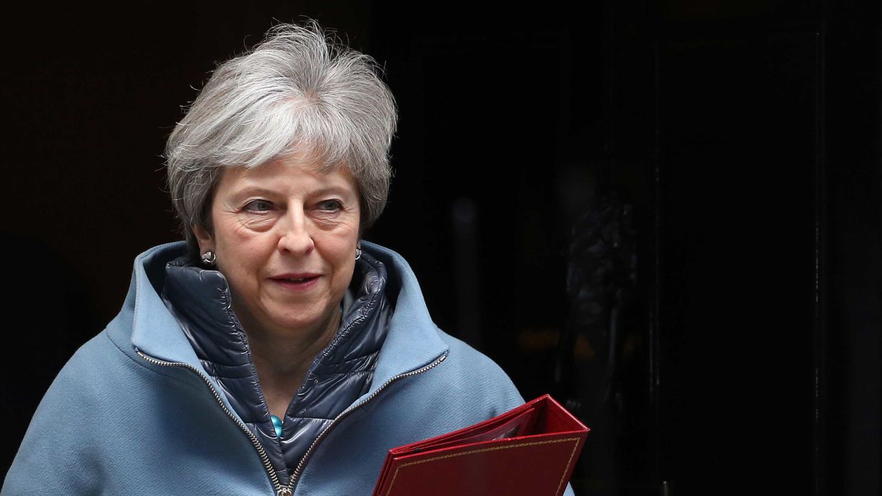 Britain's Prime Minister Theresa May leaves 10 Downing Street in London on March 25, 2019. 
