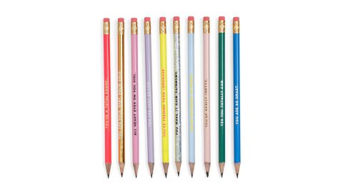 <strong>Pencils that will give you a confidence boost while you write </strong>Compliment Pencils (Set of 10) ($10; <a href="https://click.linksynergy.com/deeplink?id=Fr/49/7rhGg&mid=42983&u1=032250under15&murl=https%3A%2F%2Fwww.bando.com%2Fproducts%2Fcompliment-pencil-set-set-of-ten-assorted" target="_blank" target="_blank">bando.com</a>) 