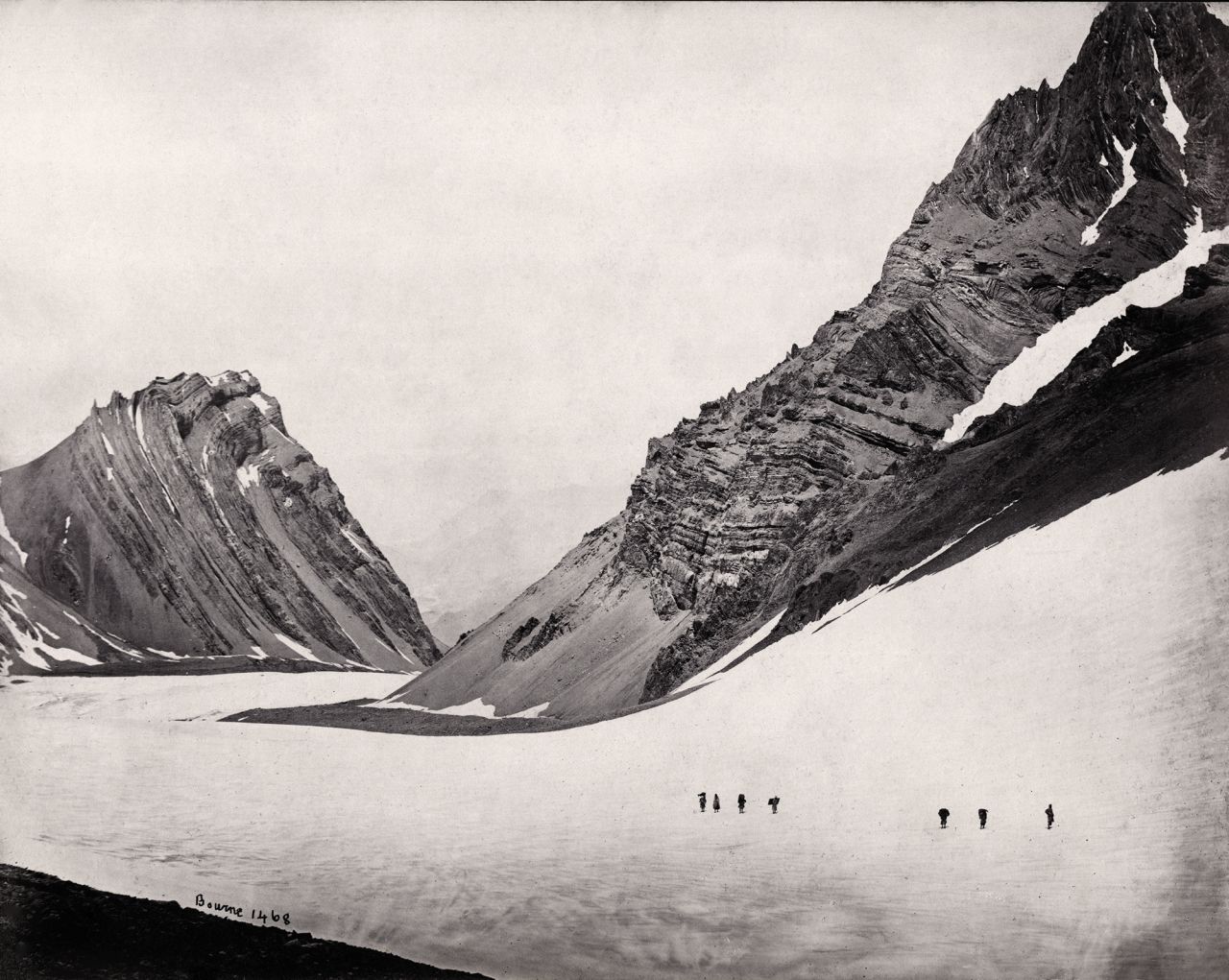 The Manirang pass, an early Himalayan trading route, photographed in 1866.