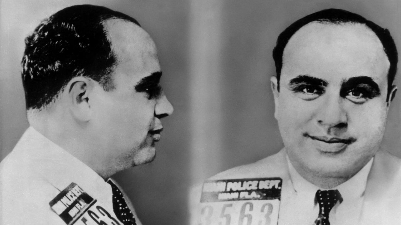 Al Capone, the infamous leader of the Chicago Mafia, orchestrated gambling, protection, prostitution and bootlegging rackets. 