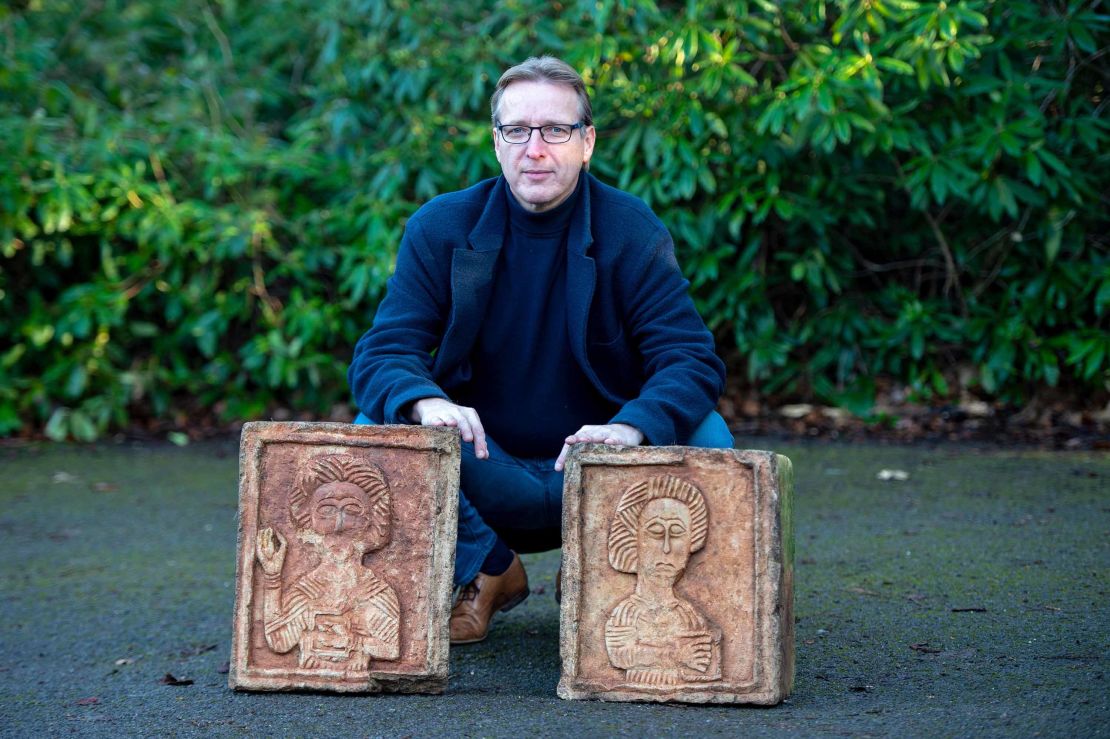 Arthur Brand recovered two 7th century limestone Visigoth reliefs in north London, which had been stolen from the Maria del Lara Church in Spain.