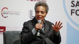Chicago mayoral candidate Lori Lightfoot speaks during a forum on crime and violence at University of Chicago Institute of Politics, Harris School of Public Policy and Crime Lab in Chicago on March 13, 2019. (Photo by Kamil Krzaczynski / AFP)        (Photo credit should read KAMIL KRZACZYNSKI/AFP/Getty Images)