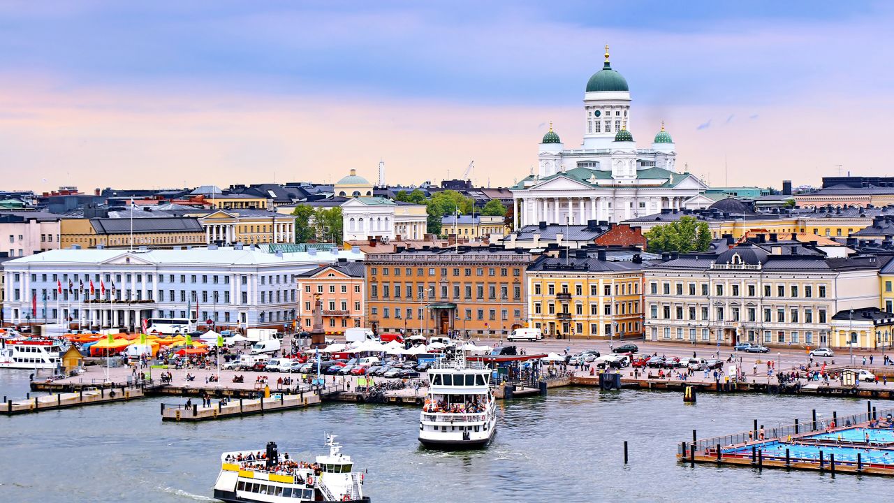 Helsinki, the capital of Finland, which has ranked as home to the world's happiest people for two years running.