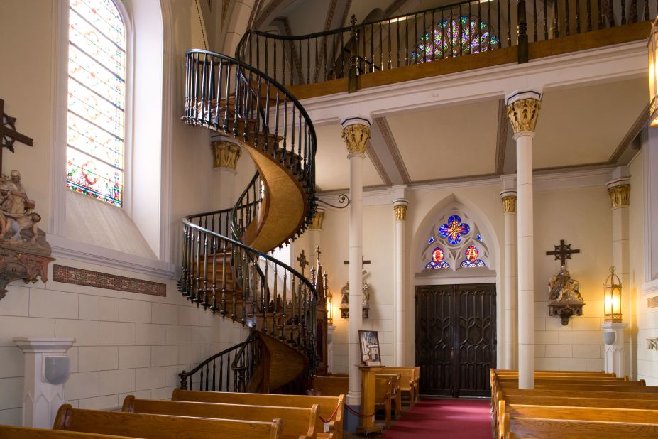 <strong>Santa Fe staircase: </strong>The "City of Faith" is also home to a few miracles, like the Loretto Chapel's circular wooden steps. It has two 360-degree turns, no visible means of support and wooden pegs instead of metal nails. 