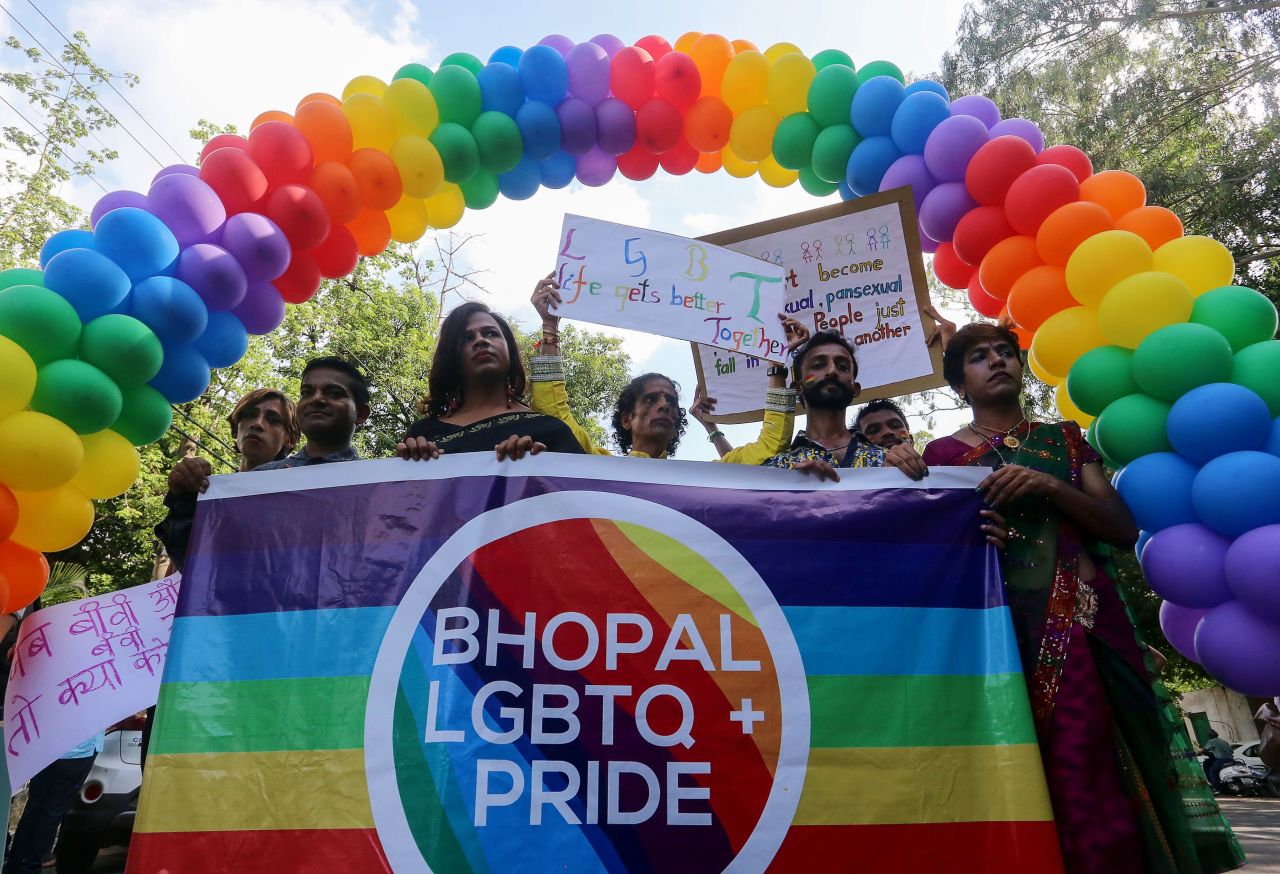 <strong>Bhopal, India.</strong> A few months after this July 2018 Pride parade in Bhopal, India's supreme court struck down the country's penal code that criminalized consensual sexual acts between adults of the same sex.
