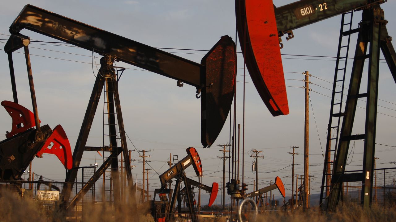 MCKITTRICK, CA - MARCH 23:  Pump jacks and wells are seen in an oil field on the Monterey Shale formation where gas and oil extraction using hydraulic fracturing, or fracking, is on the verge of a boom on March 23, 2014 near McKittrick, California. Critics of fracking in California cite concerns over water usage and possible chemical pollution of ground water sources as California farmers are forced to leave unprecedented expanses of fields fallow in one of the worst droughts in California history. Concerns also include the possibility of earthquakes triggered by the fracking process which injects water, sand and various chemicals under high pressure into the ground to break the rock to release oil and gas for extraction though a well. The 800-mile-long San Andreas Fault runs north and south on the western side of the Monterey Formation in the Central Valley and is thought to be the most dangerous fault in the nation. Proponents of the fracking boom saying that the expansion of petroleum extraction is good for the economy and security by developing more domestic energy sources and increasing gas and oil exports.   (Photo by David McNew/Getty Images)