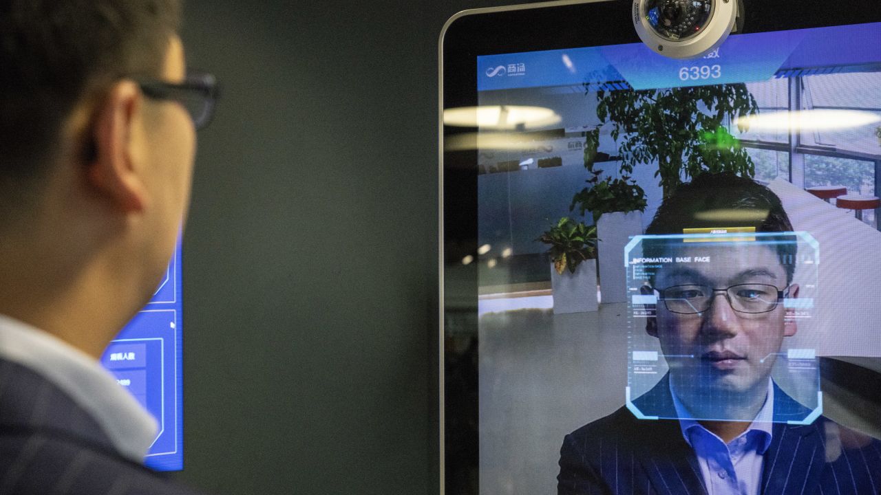 Xu Li, CEO of SenseTime, identified by the company's facial recognition system at a showroom in Beijing. SenseTime's image-identifying algorithms have made it the world's most valuable AI startup.