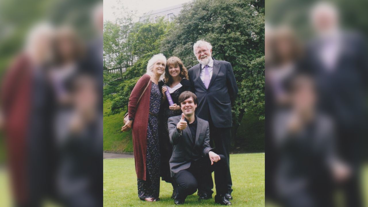 Jo Cameron, left, with her family. 