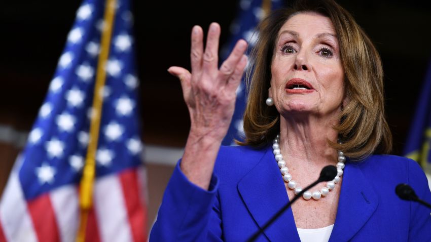 US House Speaker Nancy Pelosi, Democrat of California, holds her weekly press conference at the House Studio of the US Capitol in Washington, DC, on March 28, 2019.  (MANDEL NGAN/AFP/Getty Images)