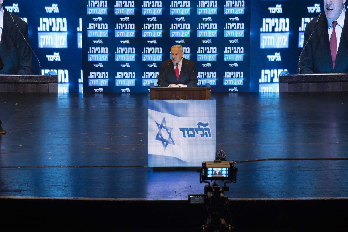 Netanyahu rallying his supporters in Beer Sheva: "They (the left) have the media but we have the people." 