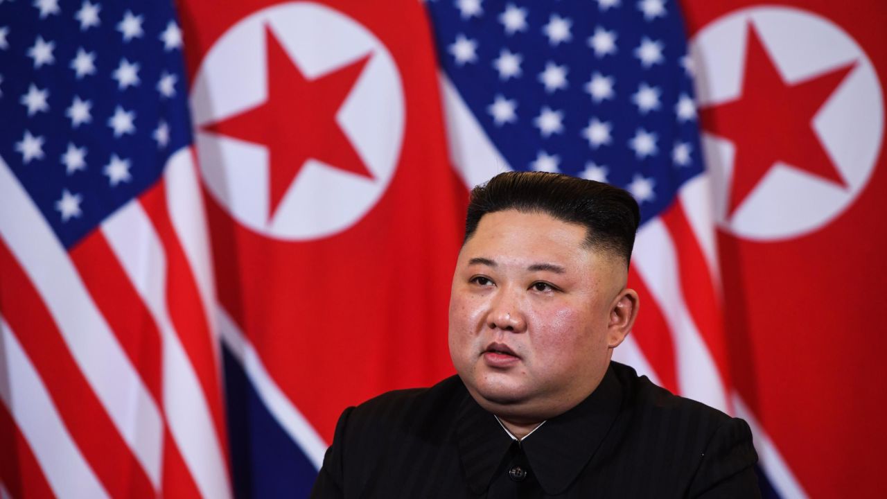 North Korea's leader Kim Jong Un listens to US President Donald Trump (not pictured) during a meeting at the Sofitel Legend Metropole hotel in Hanoi on February 27, 2019. (Photo by Saul LOEB / AFP)