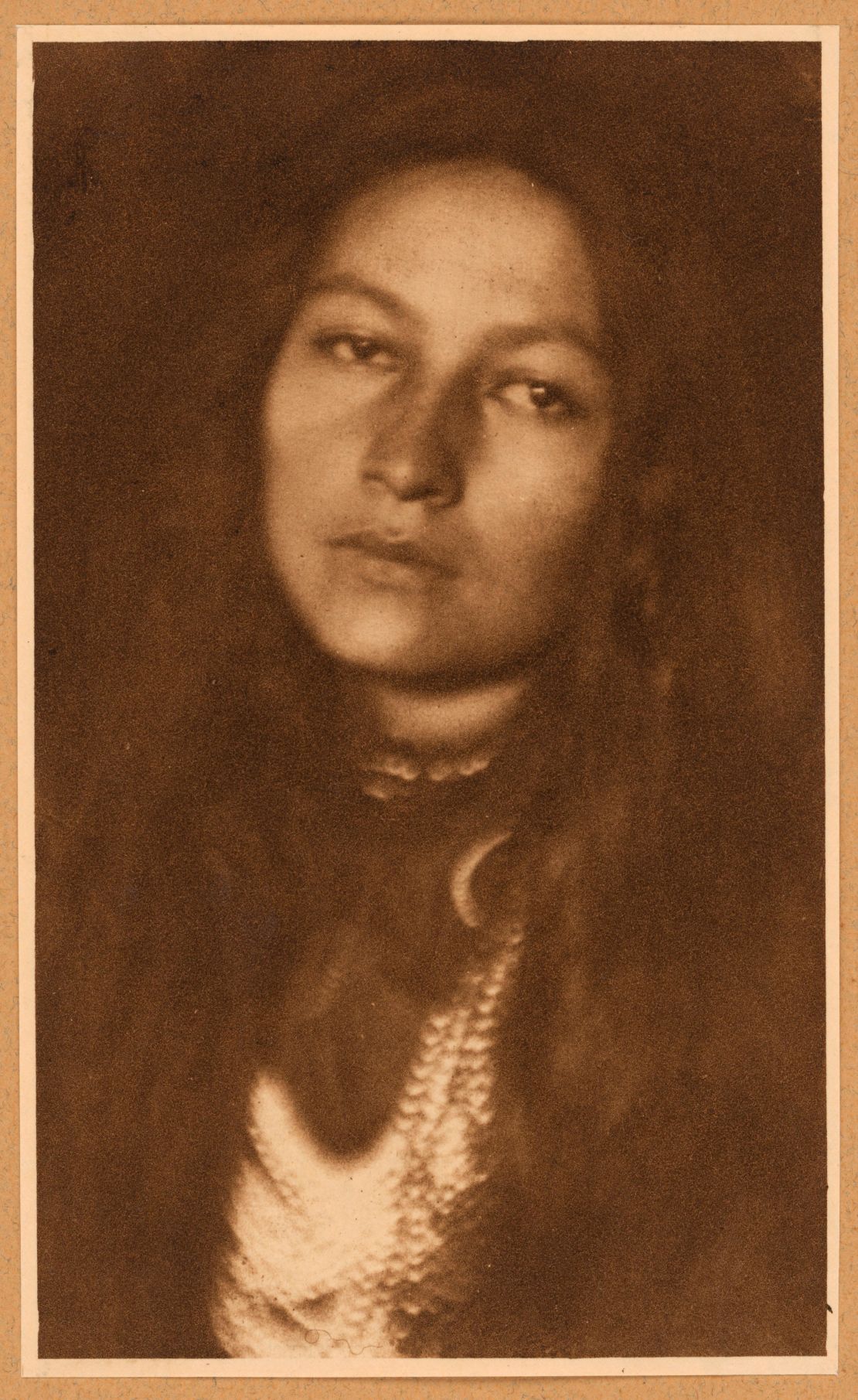 A 1898 portrait of Yankton Dakota Sioux writer and activist Zitkala-sa, who campaigned for the citizenship rights of Native Americans. 