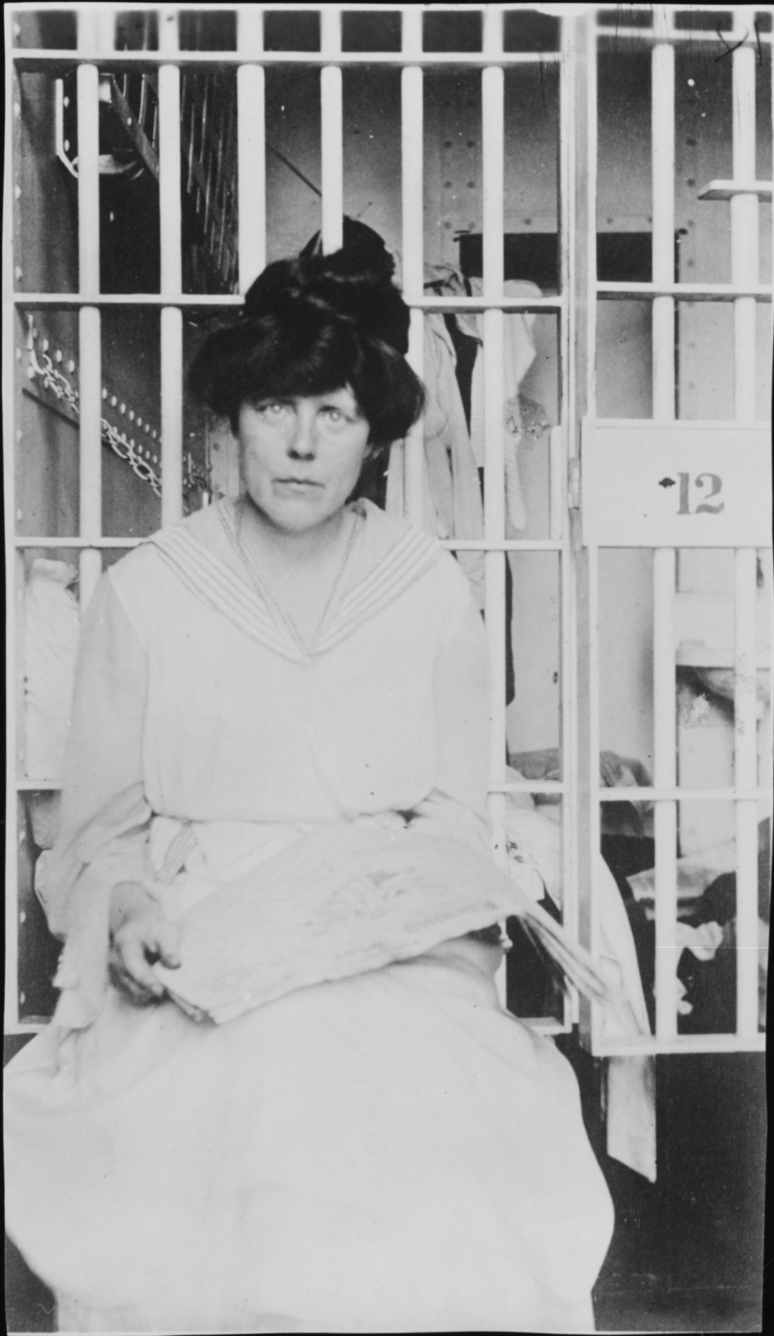 Lucy Burns -- seen here in jail in 1917 -- was imprisioned six times while protesting for women's rights. 