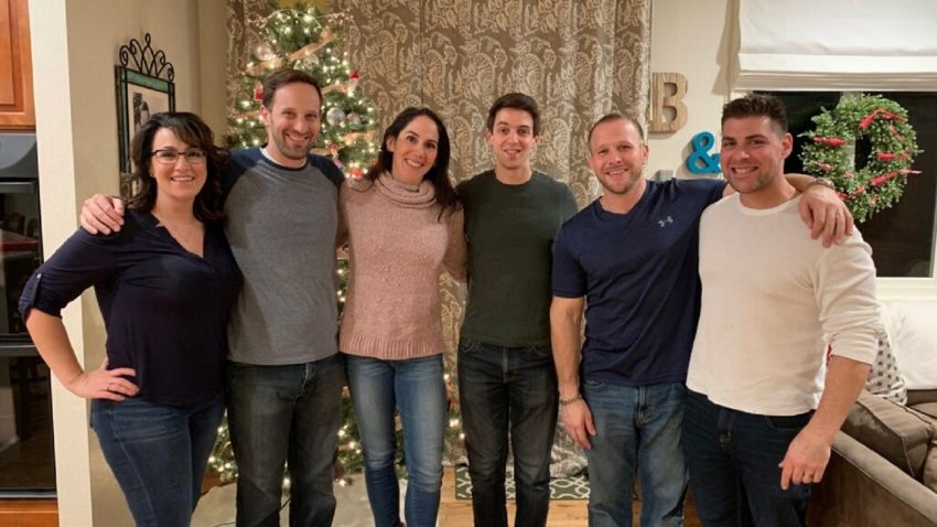 Shauna Harrison (center) and some of her siblings. The group are children of the same sperm donor and connected through 23andMe.