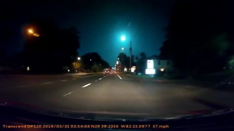 The streaking meteor was caught on this dashboard camera in Gainesville, Florida, late Saturday night.