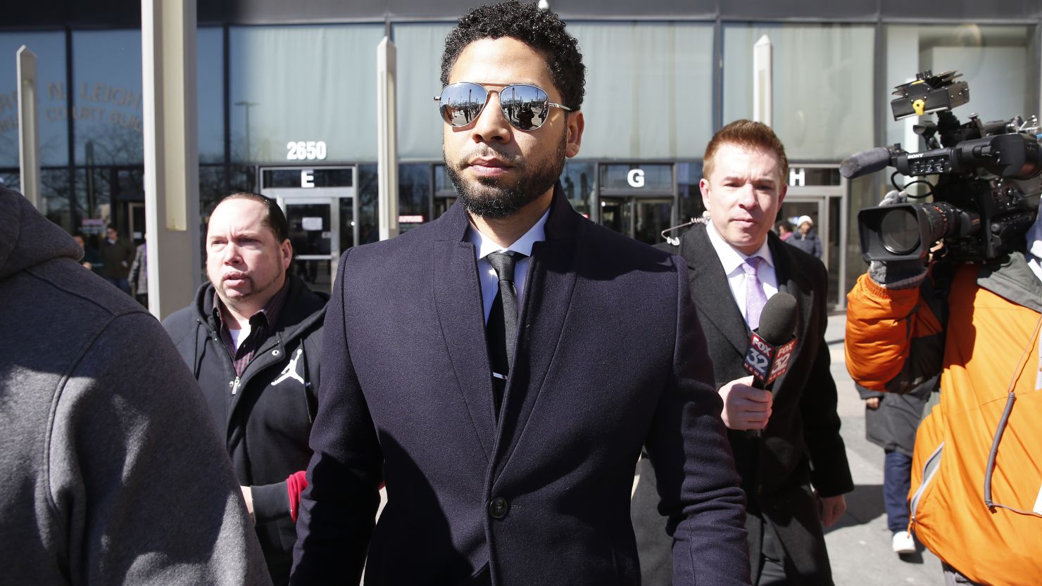 Actor Jussie Smollett leaves the Leighton Courthouse after his court appearance on March 26, 2019 in Chicago, Illinois.