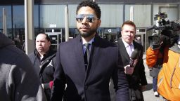 Actor Jussie Smollett leaves the Leighton Courthouse after his court appearance on March 26, 2019 in Chicago, Illinois. This morning in court it was announced that all charges were dropped against the actor.  (Photo by Nuccio DiNuzzo/Getty Images)