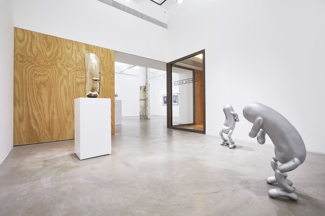 An installation view of Erwin Wurm's new exhibition at Lehmann Maupin in Hong Kong. 