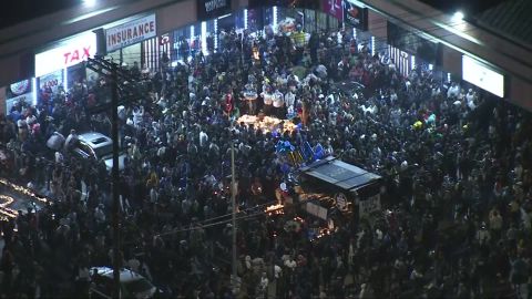 A massive crowd gathered for a memorial to rapper Nipsey Hussle.