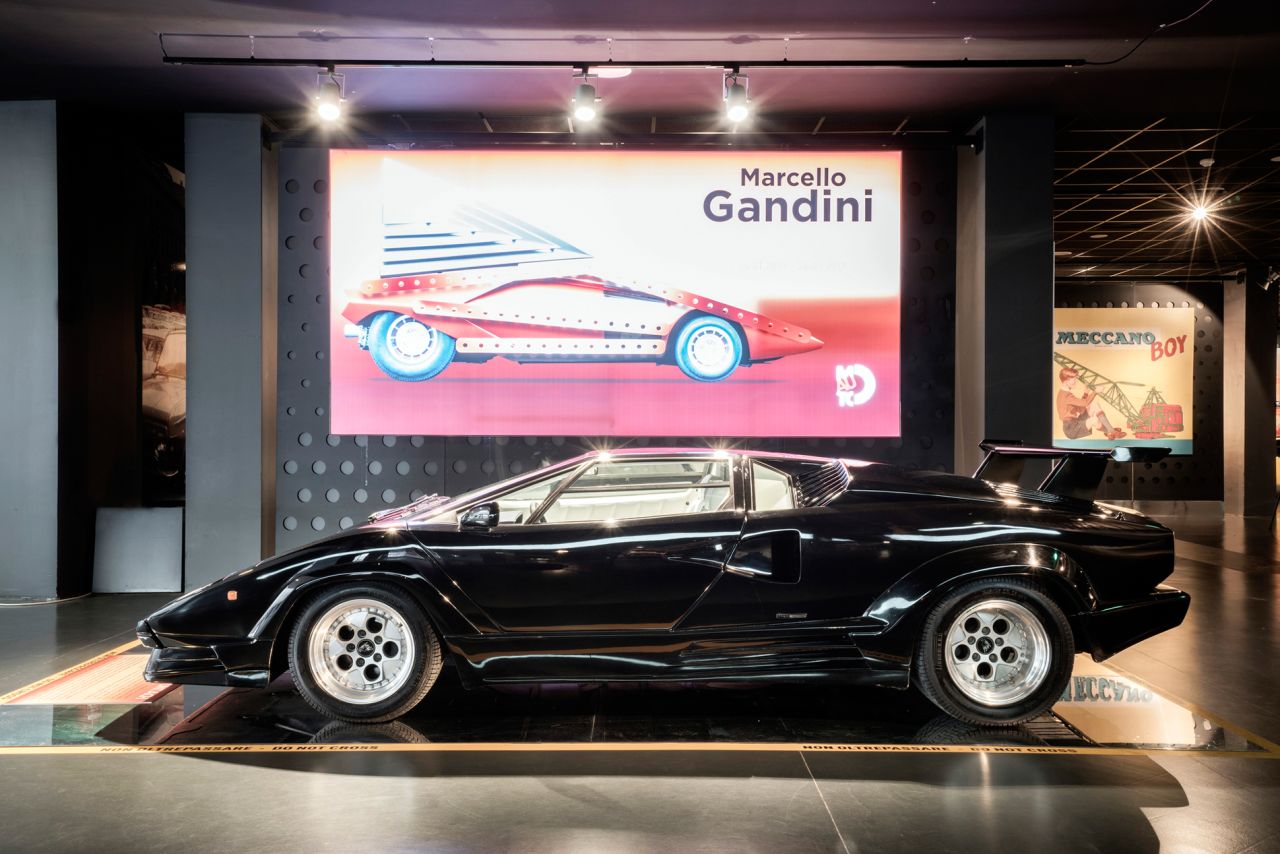 A Lamborghini Countach is on display at the Museo Nazionale dell'Automobile in Turin.