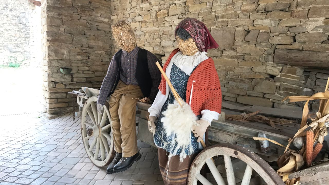 <strong>Time warp:</strong> Abandoned farms with scarecrows dressed in traditional clothes at Borgo dei Cavallini, the most ancient part of the hamlet.