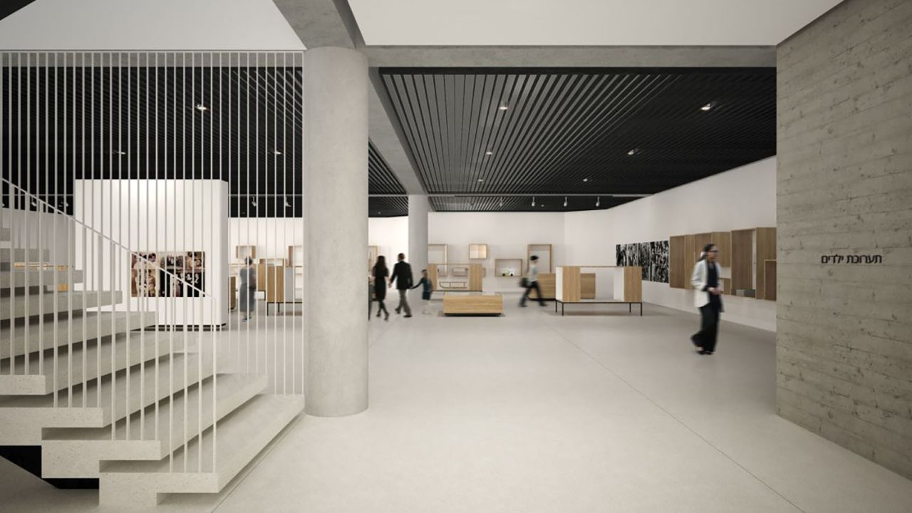 An artistic rendering of the Family and Children's Exhibition Gallery located on the Shoah Heritage Campus.