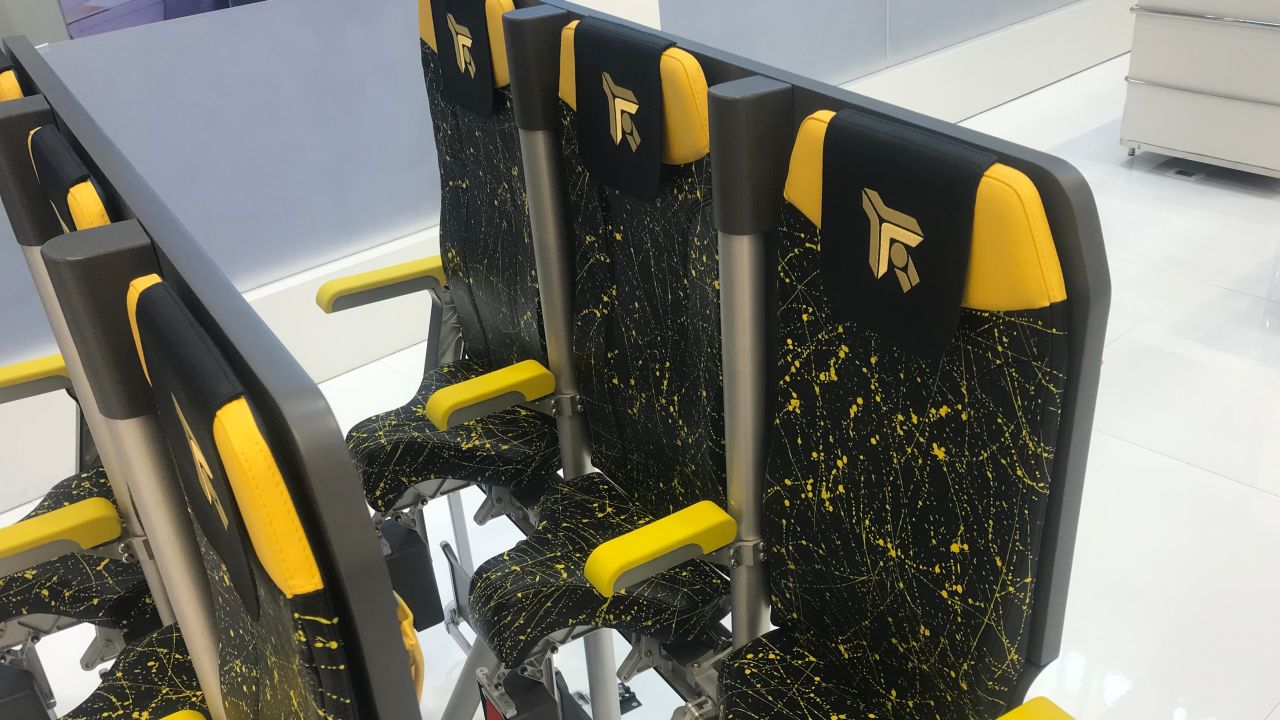 <strong>Multi-class and maximum density:</strong> Gaetano Perugini, engineering adviser at Aviointeriors, tells CNN Travel the seats could help ensure maximum aircraft density with multi-class configuration. 