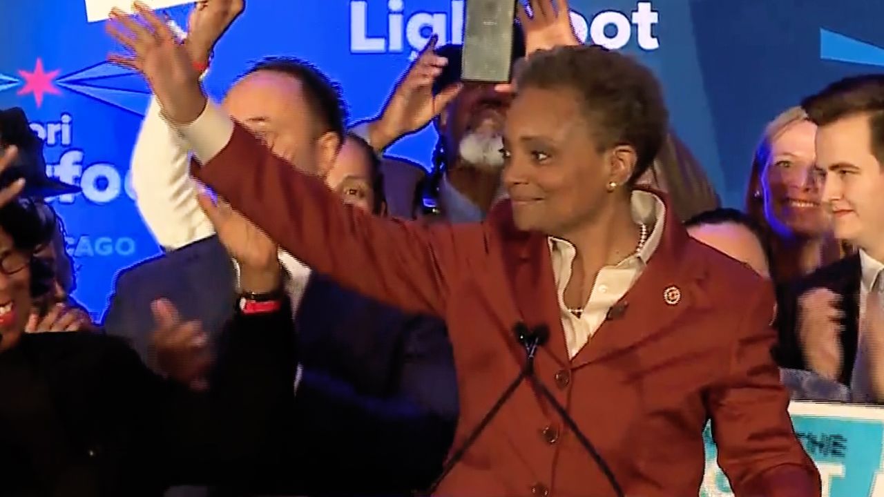 lori lightfoot victory party SCREENGRAB