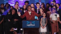 CHICAGO, ILLINOIS - APRIL 02:  Lori Lightfoot delivers a victory speech after defeating Cook County Board President Toni Preckwinkle to become the next mayor of Chicago on April 02, 2019 in Chicago, Illinois. Lightfoot will become the first black female mayor of the city and its first openly gay mayor.  (Photo by Scott Olson/Getty Images)