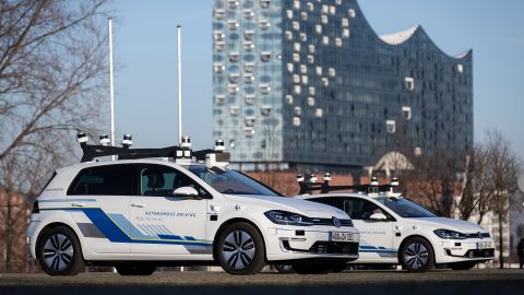 Volkswagen is testing these autonomous vehicles in Hamburg.