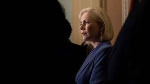 US Sen. Kirsten Gillibrand attends a news conference in Washington in September 2018. She formally announced her presidential ambitions in March 2019, a couple months after she said she was forming an exploratory committee.