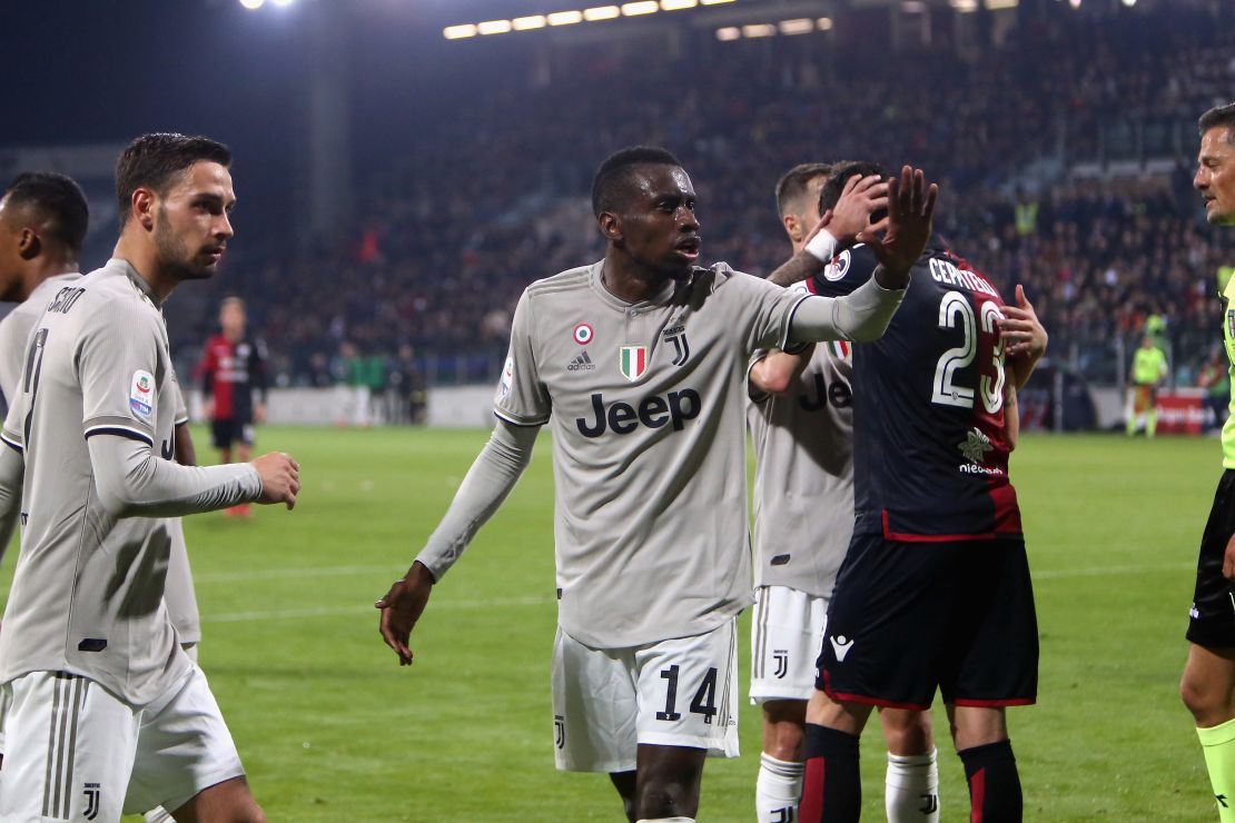 Juventus' Blaise Matuidi reacts after Kean scores