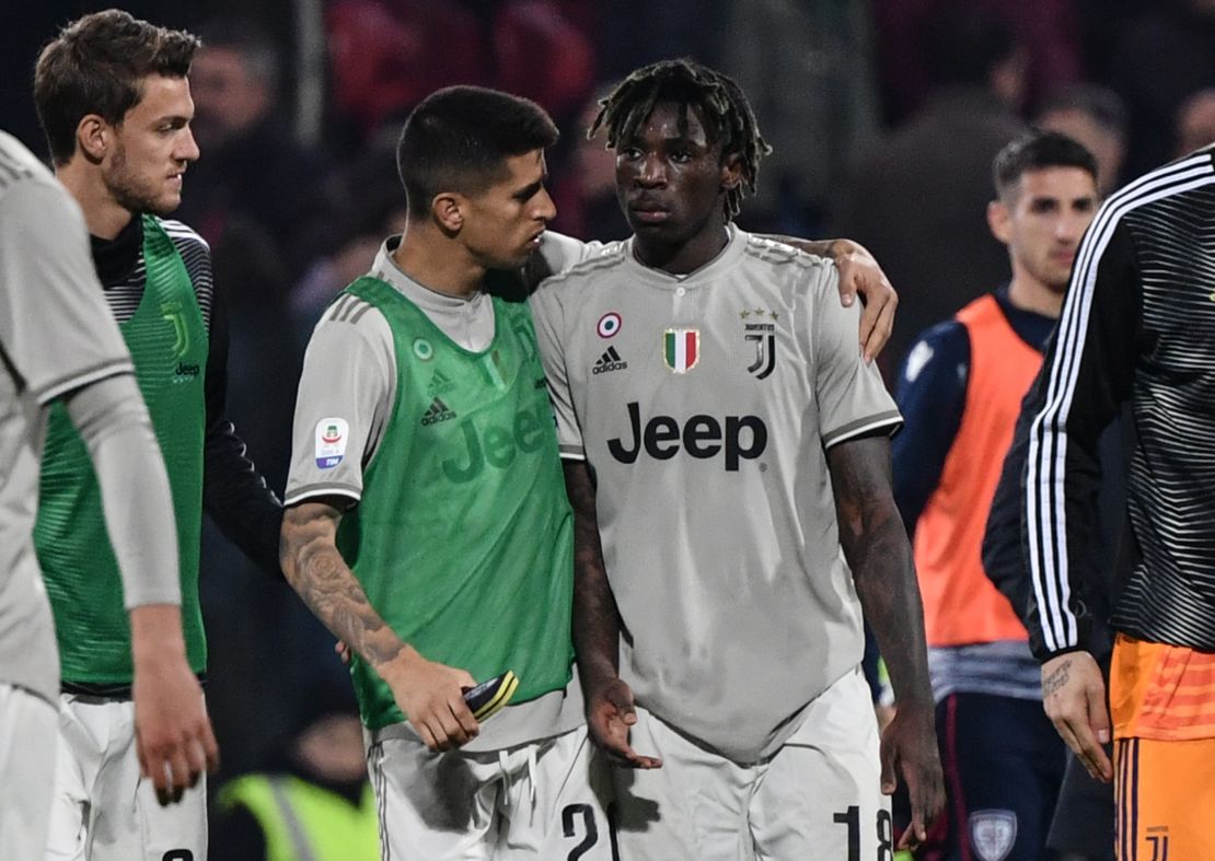 Cancelo comforts Kean at the end the match